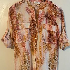 Calvin Klein women blouse sneak print sz. XS